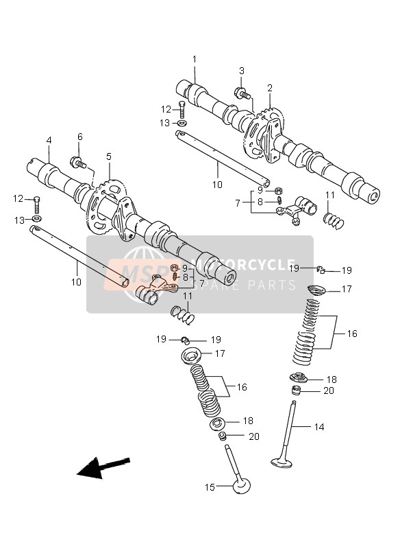 Suzuki GSX750 1998 Arbre à came & Soupape pour un 1998 Suzuki GSX750