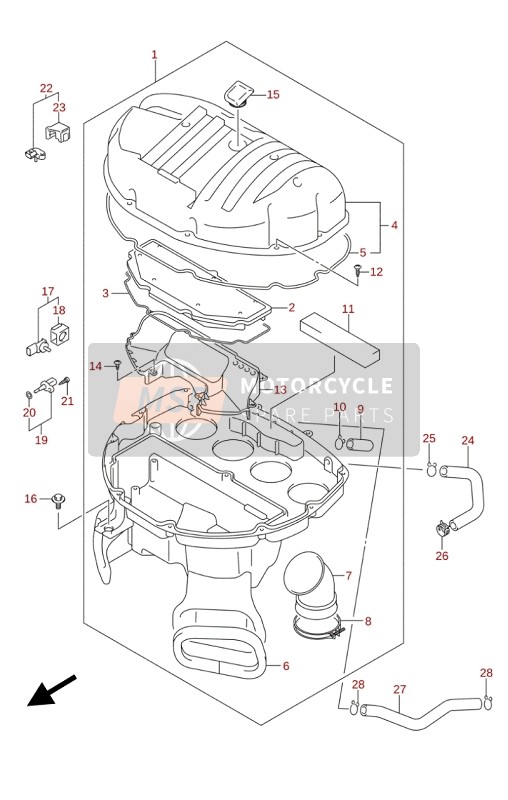 Suzuki GSX-S1000(A)(ZA) 2020 Filtro de aire para un 2020 Suzuki GSX-S1000(A)(ZA)