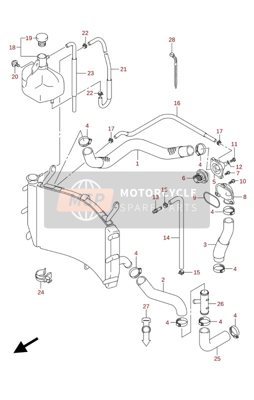 Suzuki GSX-S1000(A)(ZA) 2020 KÜHLERSCHLAUCH für ein 2020 Suzuki GSX-S1000(A)(ZA)