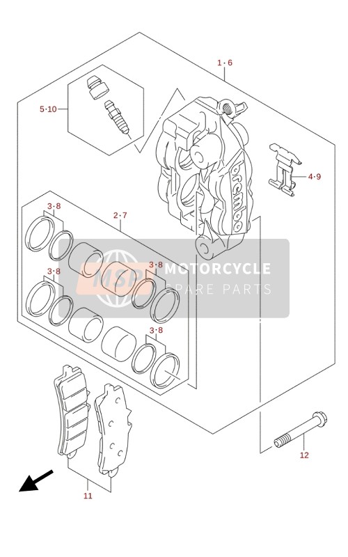 Suzuki GSX-S1000(A)(ZA) 2020 Pinza delantera para un 2020 Suzuki GSX-S1000(A)(ZA)