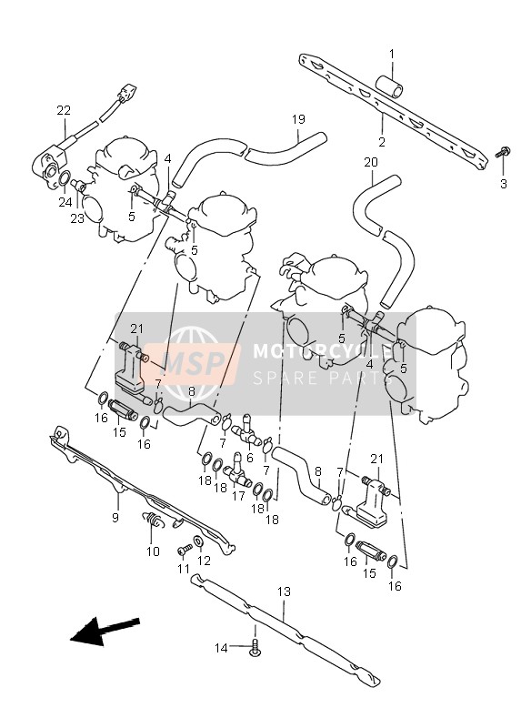 Suzuki GSX750 1998 Carburettor Fittings for a 1998 Suzuki GSX750