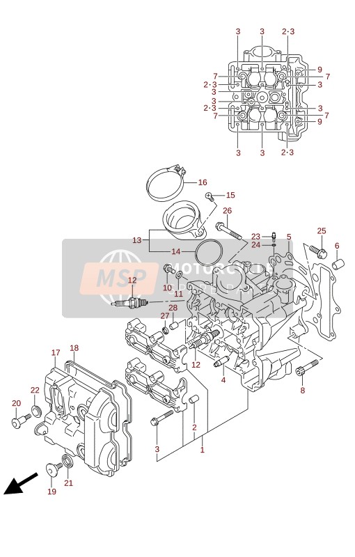 Suzuki SV650(A)(XA) 2020 Cilinderkop (Voorkant) voor een 2020 Suzuki SV650(A)(XA)
