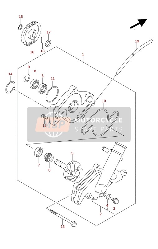 Suzuki SV650(A)(XA) 2020 WATER PUMP for a 2020 Suzuki SV650(A)(XA)