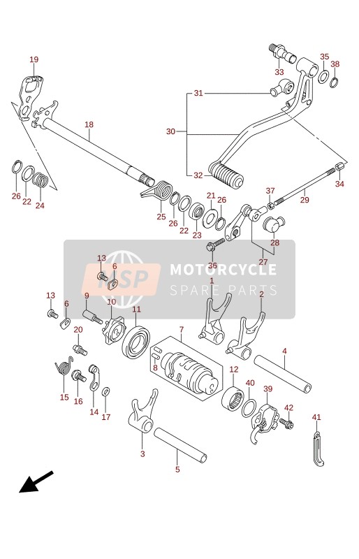 Changement de vitesse (SV650A,SV650AU)