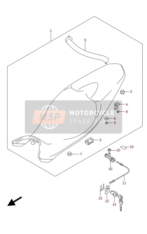 Suzuki SV650(A)(XA) 2020 Zadel (SV650A,SV650AU) voor een 2020 Suzuki SV650(A)(XA)