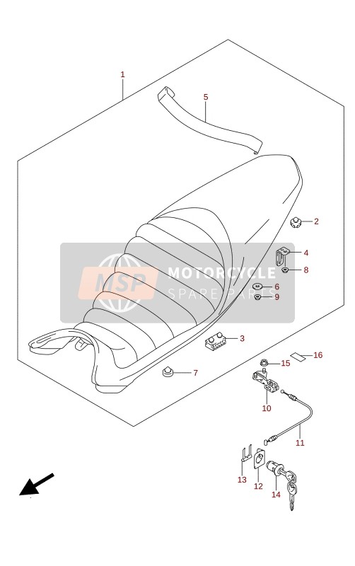 4510018K13BUG, Seat Assy(Brown,Black), Suzuki, 0