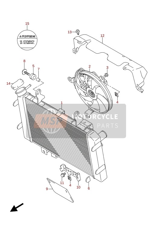 Suzuki DL650(A)(AE)(XA)(XAE) V-STROM 2021 Radiador para un 2021 Suzuki DL650(A)(AE)(XA)(XAE) V-STROM