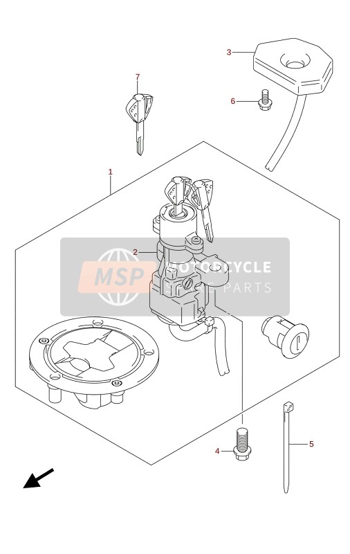 Suzuki DL650(A)(AE)(XA)(XAE) V-STROM 2021 Blocco set per un 2021 Suzuki DL650(A)(AE)(XA)(XAE) V-STROM