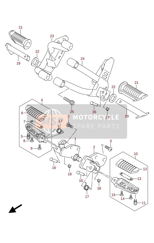 Suzuki DL650(A)(AE)(XA)(XAE) V-STROM 2021 Repose Pieds pour un 2021 Suzuki DL650(A)(AE)(XA)(XAE) V-STROM