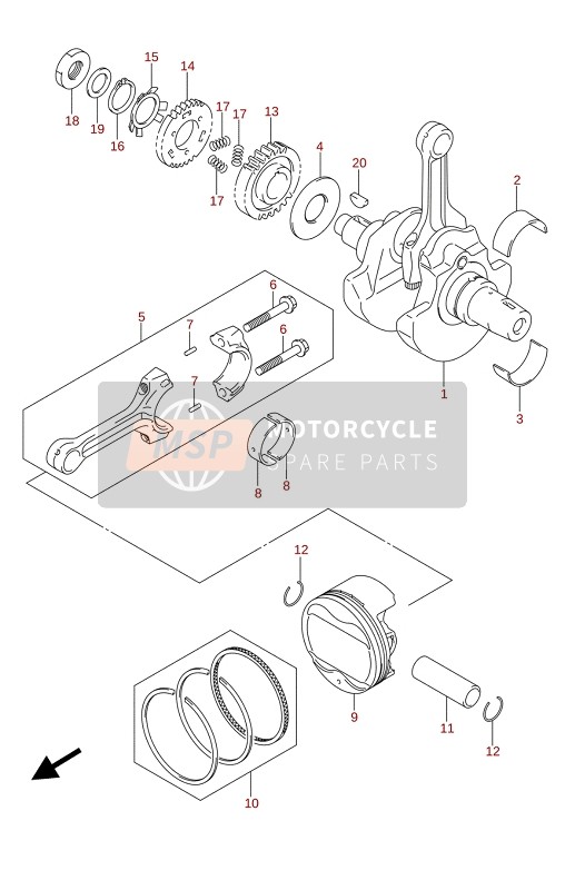 Suzuki DL1050RC - RQ V-STROM 2021 Vilebrequin pour un 2021 Suzuki DL1050RC - RQ V-STROM