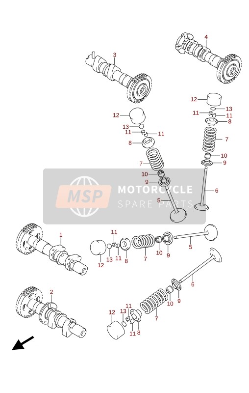 Suzuki DL1050RC - RQ V-STROM 2021 Válvula del árbol de levas para un 2021 Suzuki DL1050RC - RQ V-STROM