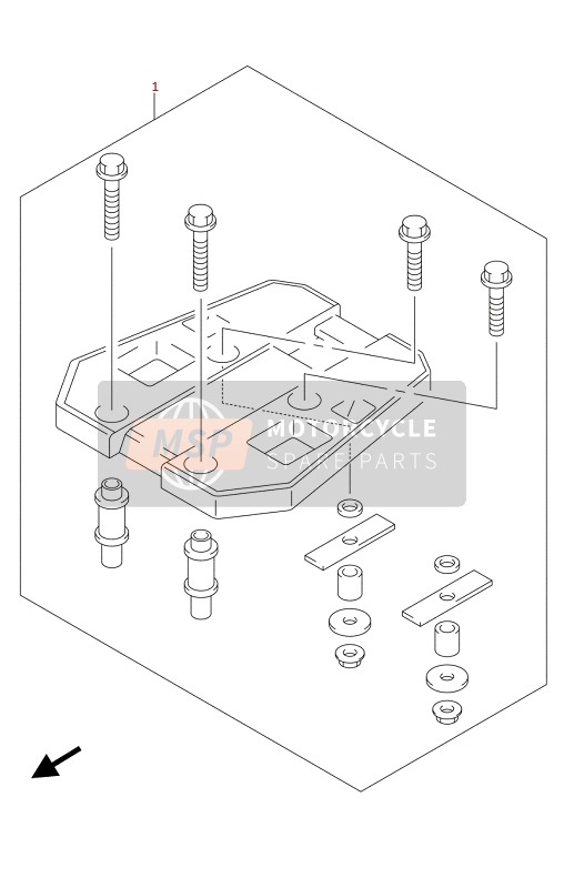 Suzuki DL1050RC - RQ V-STROM 2021 Platten-Set für Top Case für ein 2021 Suzuki DL1050RC - RQ V-STROM