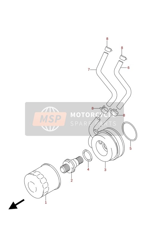 Suzuki DL1050(UQ)(WQ)(UC)(WC) V-STROM 2021 Enfriador de aceite para un 2021 Suzuki DL1050(UQ)(WQ)(UC)(WC) V-STROM