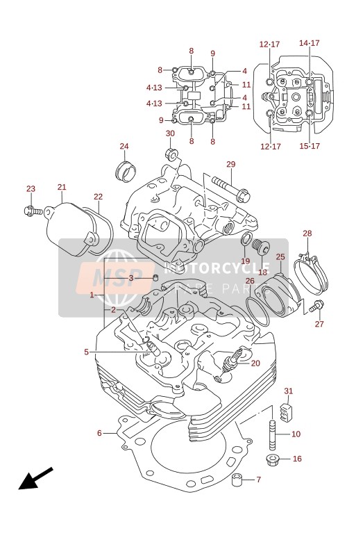 Suzuki DR650SE 2021 CYLINDER HEAD for a 2021 Suzuki DR650SE