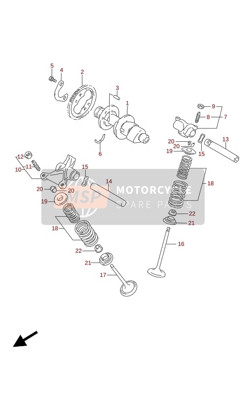 Suzuki DR650SE 2021 Arbre à cames soupape pour un 2021 Suzuki DR650SE