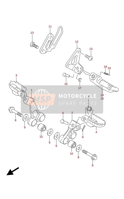 Suzuki DR650SE 2021 Reposapiés para un 2021 Suzuki DR650SE