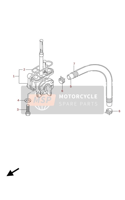 Suzuki DR650SE 2021 Brandstofkraan voor een 2021 Suzuki DR650SE