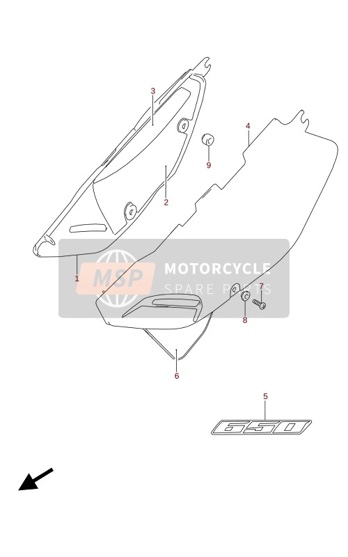 Suzuki DR650SE 2021 Frame afdekking voor een 2021 Suzuki DR650SE