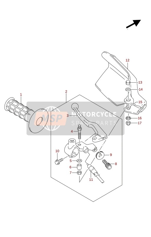 Suzuki DR650SE 2021 LH Handvat Hendel voor een 2021 Suzuki DR650SE