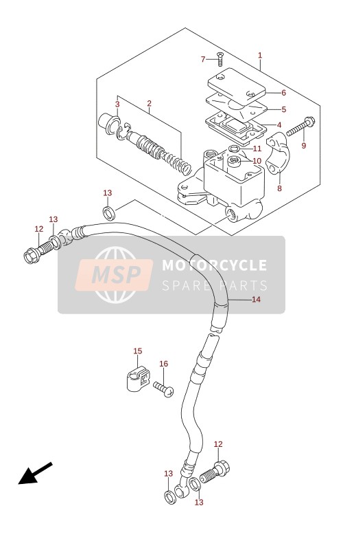 Suzuki DR650SE 2021 Hoofdremcilinder voor voor een 2021 Suzuki DR650SE