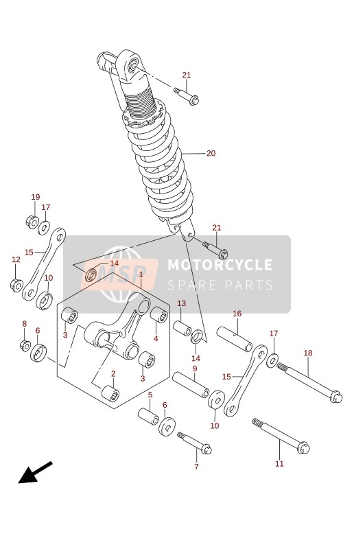 Suzuki DR650SE 2021 REAR CUSHION LEVER for a 2021 Suzuki DR650SE