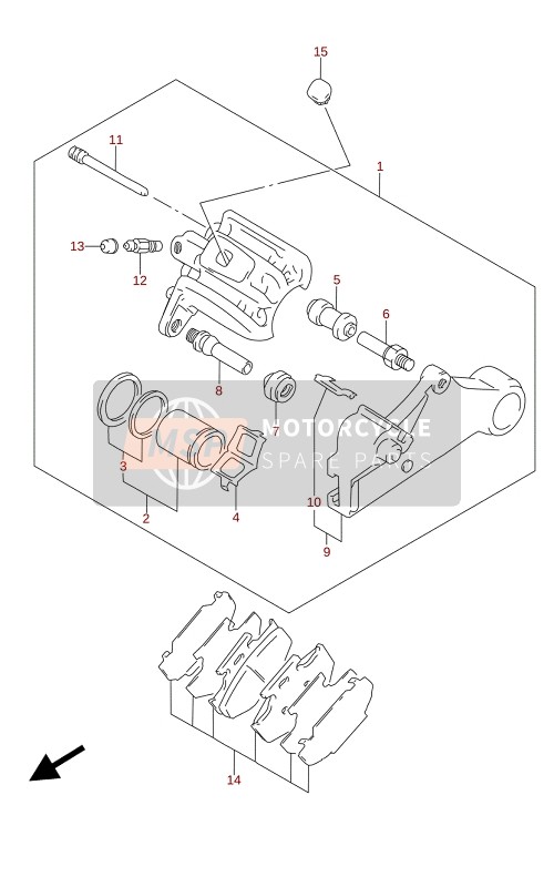 Suzuki DR650SE 2021 Étrier arrière pour un 2021 Suzuki DR650SE