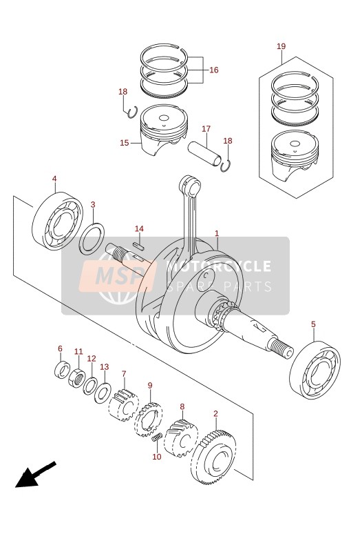 Suzuki GL150RLA 2021 Cigüeñal para un 2021 Suzuki GL150RLA