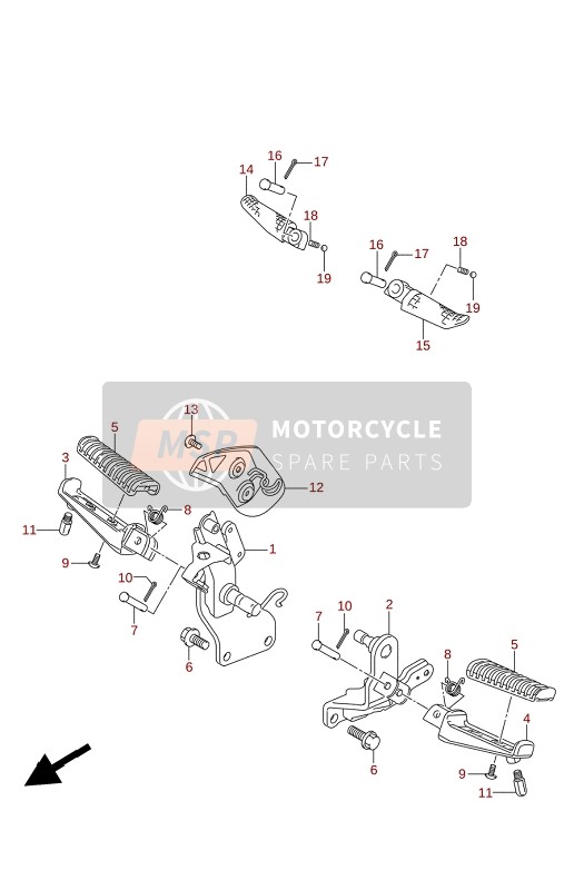 Suzuki GL150RLA 2021 Repose Pieds pour un 2021 Suzuki GL150RLA