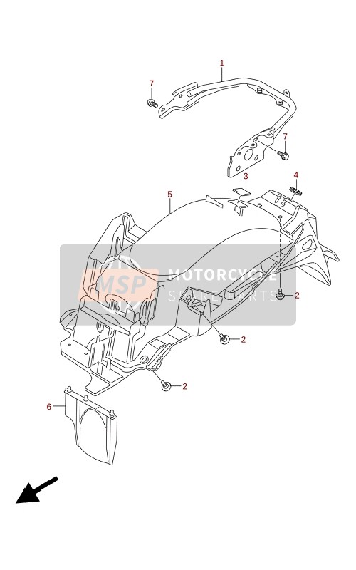 Suzuki GL150RLA 2021 Garde-boue arrière pour un 2021 Suzuki GL150RLA