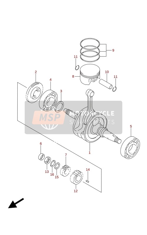 Suzuki GSX-R125RLZ 2021 CRANKSHAFT for a 2021 Suzuki GSX-R125RLZ