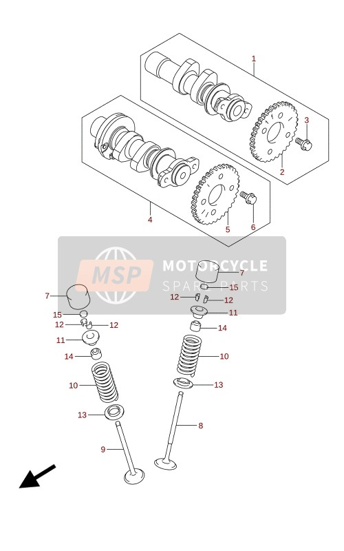 Suzuki GSX-R125RLZ 2021 Nokkenas Klep voor een 2021 Suzuki GSX-R125RLZ