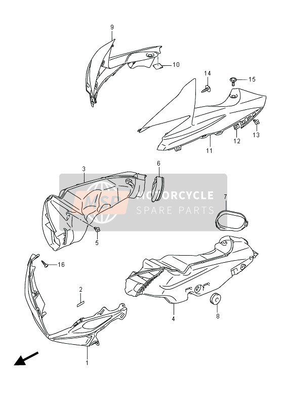 9467214J01RB5, Cover,Intake,R, Suzuki, 1