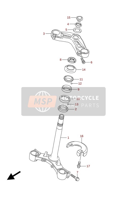 Suzuki GSX-R125RLZ 2021 Piantone dello sterzo per un 2021 Suzuki GSX-R125RLZ