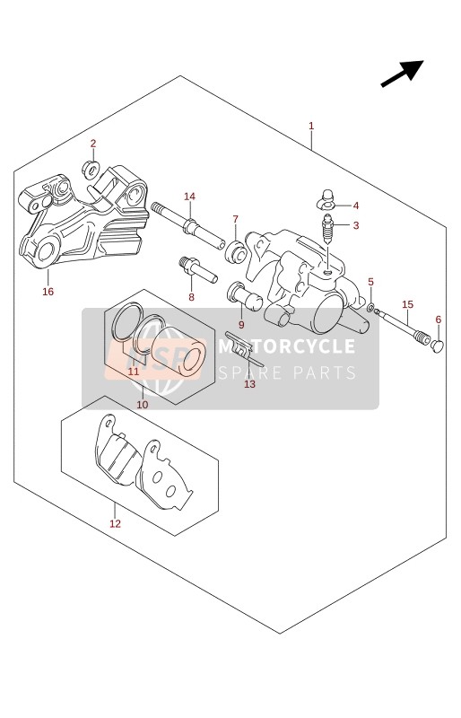 Suzuki GSX-R125RLZ 2021 Remklauw achter voor een 2021 Suzuki GSX-R125RLZ