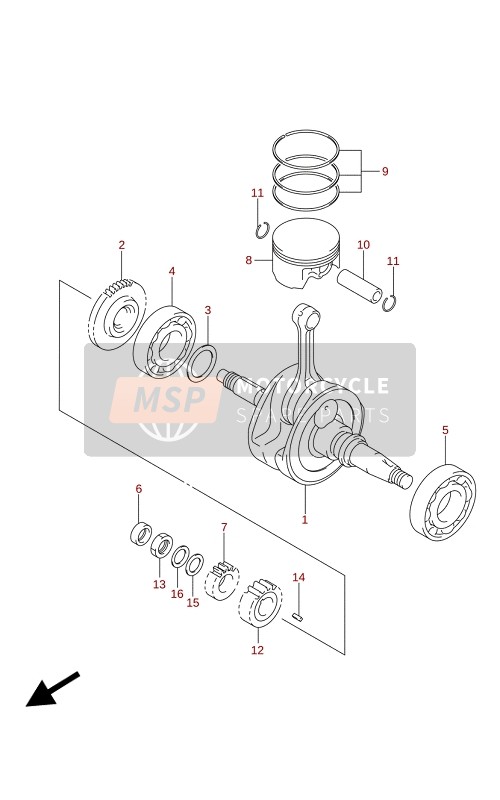 Suzuki GSX-R125XA 2021 Vilebrequin pour un 2021 Suzuki GSX-R125XA