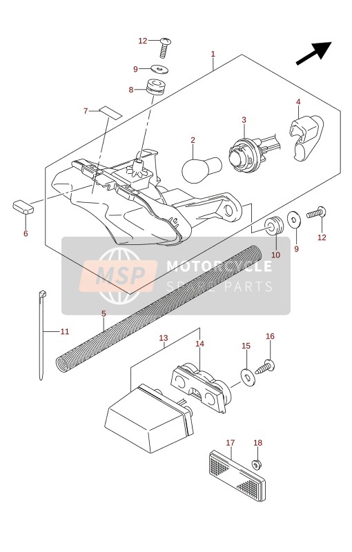 Suzuki GSX-R125XA 2021 Combinatielamp achter voor een 2021 Suzuki GSX-R125XA