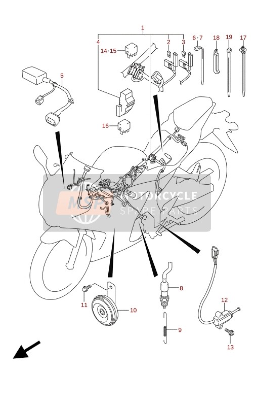 Suzuki GSX-R125XA 2021 Arnés de cableado para un 2021 Suzuki GSX-R125XA