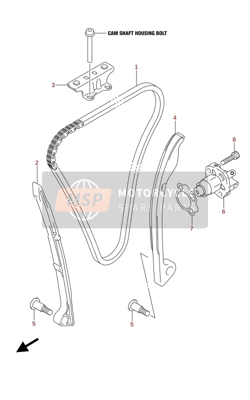 Suzuki GSX-R1000A(ZA)(RA)(RZA) 2021 Chaîne à came pour un 2021 Suzuki GSX-R1000A(ZA)(RA)(RZA)