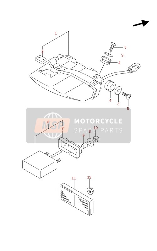 Suzuki GSX-R1000A(ZA)(RA)(RZA) 2021 Lampe combinée arrière pour un 2021 Suzuki GSX-R1000A(ZA)(RA)(RZA)