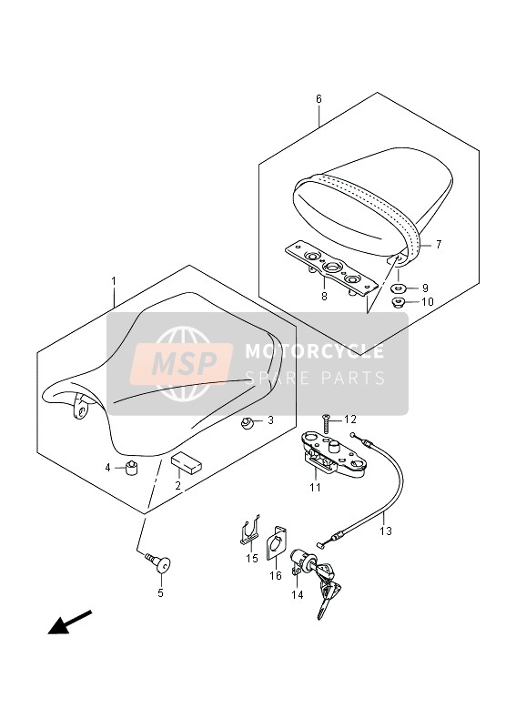 Suzuki GSX-R750 2014 Asiento para un 2014 Suzuki GSX-R750