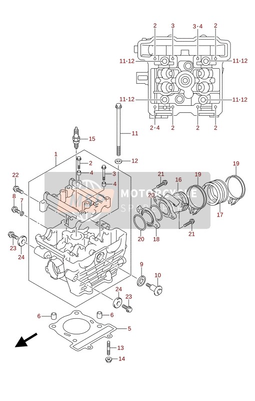 Suzuki GSX-S125XA 2021 ZYLINDERKOPF für ein 2021 Suzuki GSX-S125XA