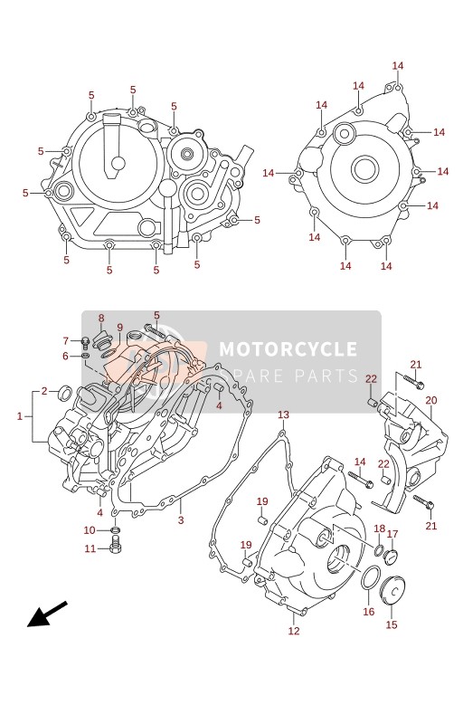 Suzuki GSX-S125XA 2021 Tapa del cárter para un 2021 Suzuki GSX-S125XA