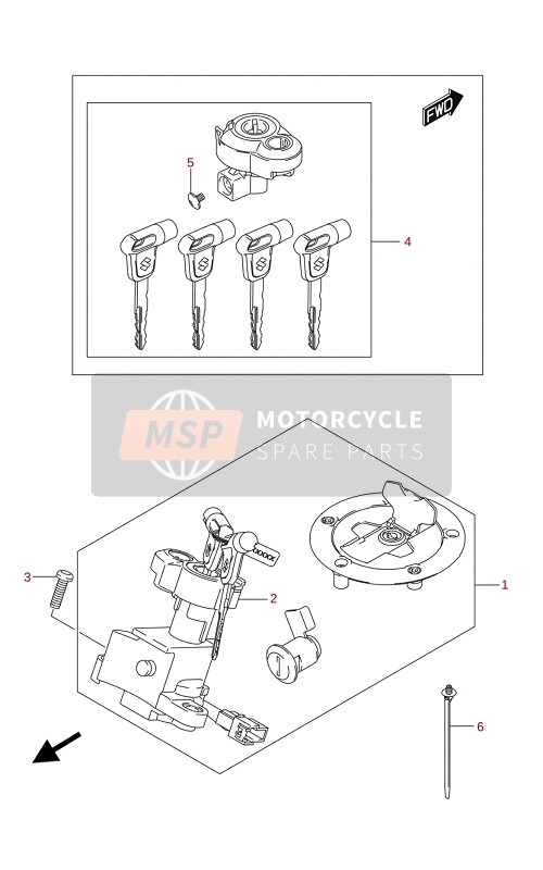 Suzuki GSX-S125XA 2021 Ensemble de verrouillage pour un 2021 Suzuki GSX-S125XA