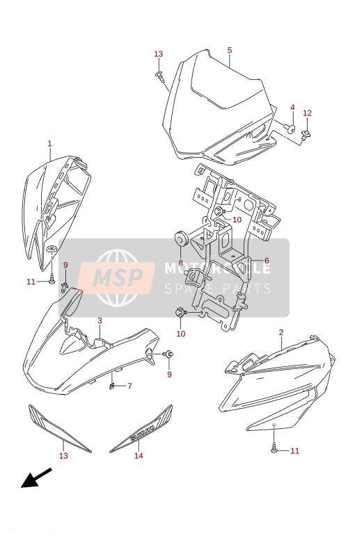 Suzuki GSX-S125XA 2021 Alloggiamento del faro per un 2021 Suzuki GSX-S125XA