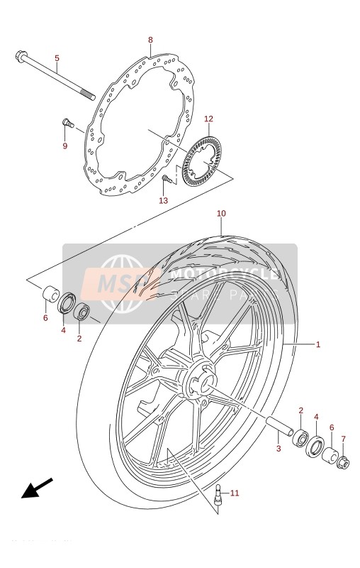 Suzuki GSX-S125XA 2021 Ruota anteriore per un 2021 Suzuki GSX-S125XA