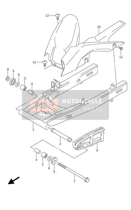 Suzuki GSX-S125XA 2021 Braccio oscillante posteriore per un 2021 Suzuki GSX-S125XA