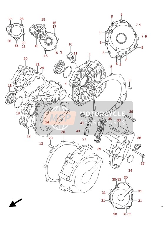 Suzuki GSX-S750A(ZA)(WQ)(WQZ)(UQ)(UQZ) 2021 CRANKCASE COVER for a 2021 Suzuki GSX-S750A(ZA)(WQ)(WQZ)(UQ)(UQZ)