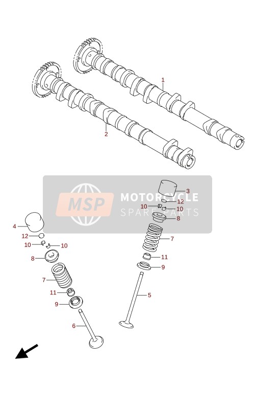 Suzuki GSX-S750A(ZA)(WQ)(WQZ)(UQ)(UQZ) 2021 Arbre à cames soupape pour un 2021 Suzuki GSX-S750A(ZA)(WQ)(WQZ)(UQ)(UQZ)