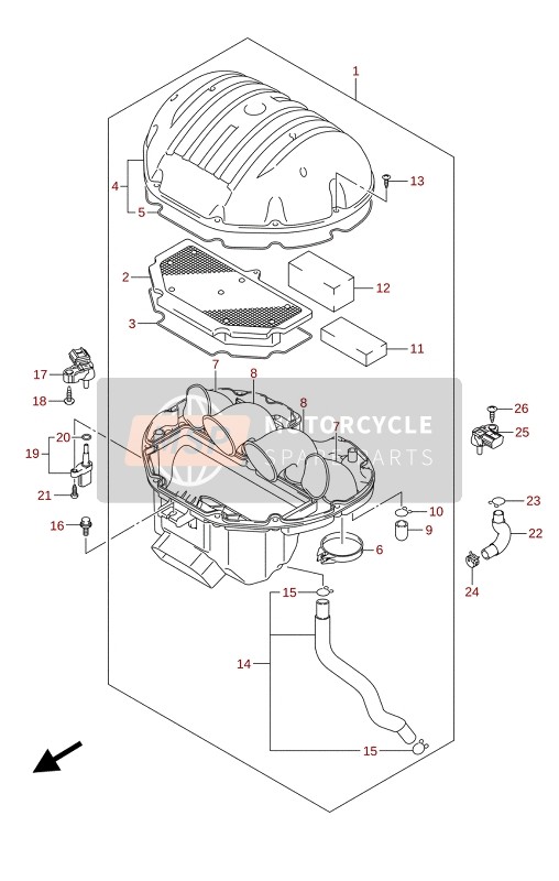 Suzuki GSX-S750A(ZA)(WQ)(WQZ)(UQ)(UQZ) 2021 LUFTFILTER für ein 2021 Suzuki GSX-S750A(ZA)(WQ)(WQZ)(UQ)(UQZ)