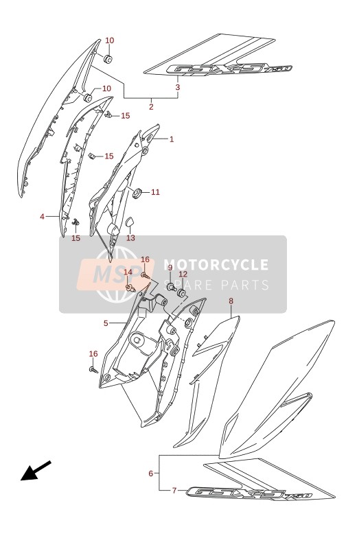 Couverture de carrosserie de cadre (GSX-S750A,GSX-S750UQ,GSX-S750WQ)